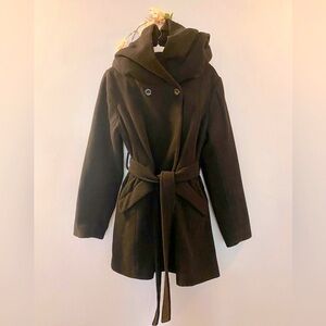 Wool coat | winter wool jacket | belted coat | black wool